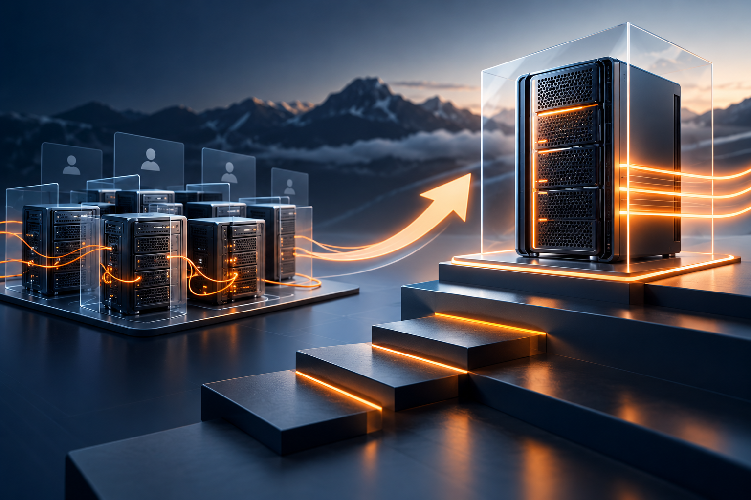 Shared servers progressing to an isolated VPS server
