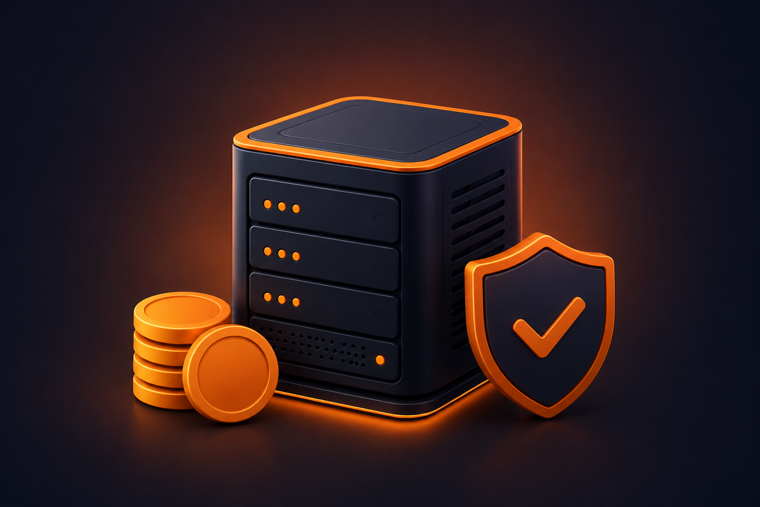 Secure budget hosting server illustration